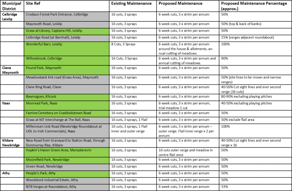 Parks Dept Maintenance Plan 2020